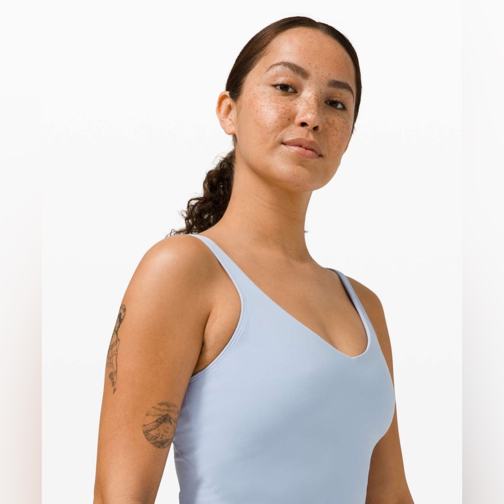 Blue Linen Lululemon Align Tank Crop